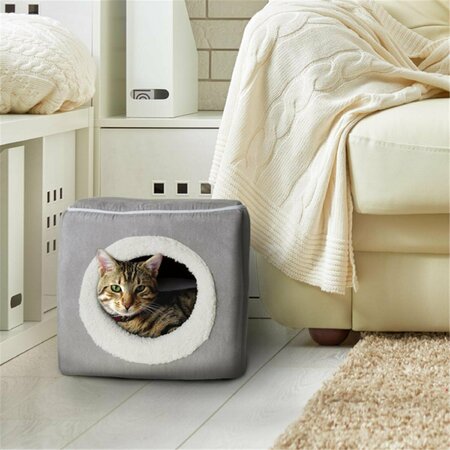 DARETOCARE Cat Pet Bed Cave Soft Indoor Enclosed Covered - Grey DA3239750